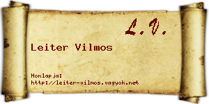 Leiter Vilmos névjegykártya